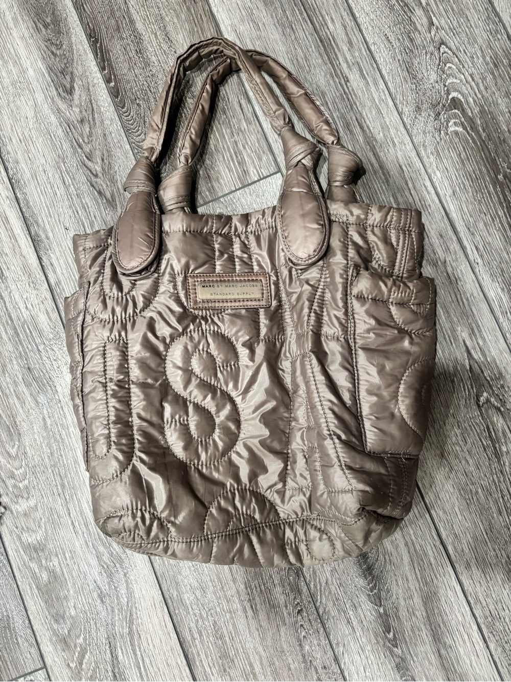 Marc by Marc Jacobs Quilted Taupe Nylon Tote
